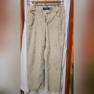 Anchor Blue Beige Corduroy Pants 36x32  Y2K
